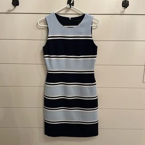 WHBM navy blue stripe dress size 2